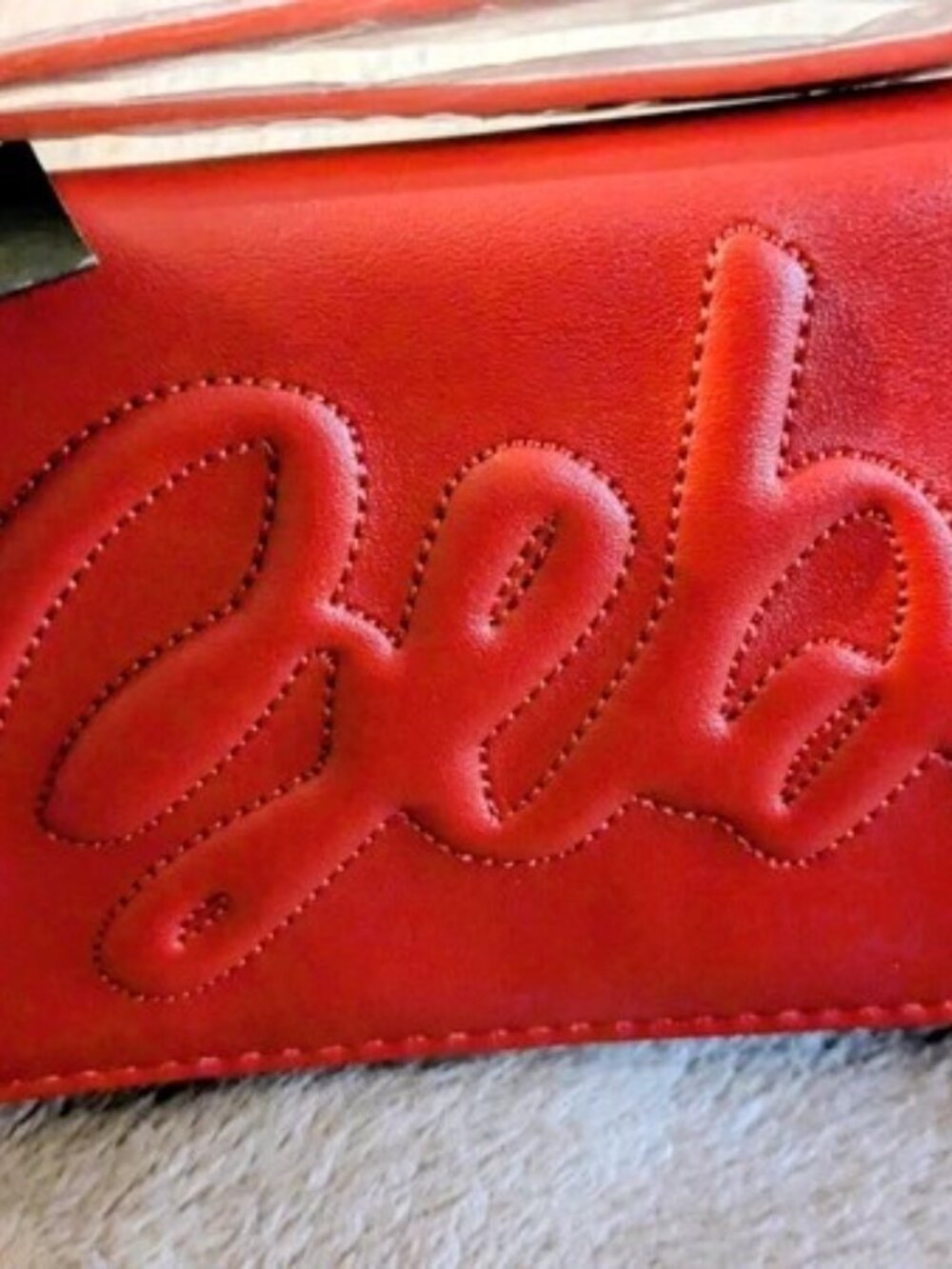 bebe "Louisa" Red" Logo Wristlet/Wallet